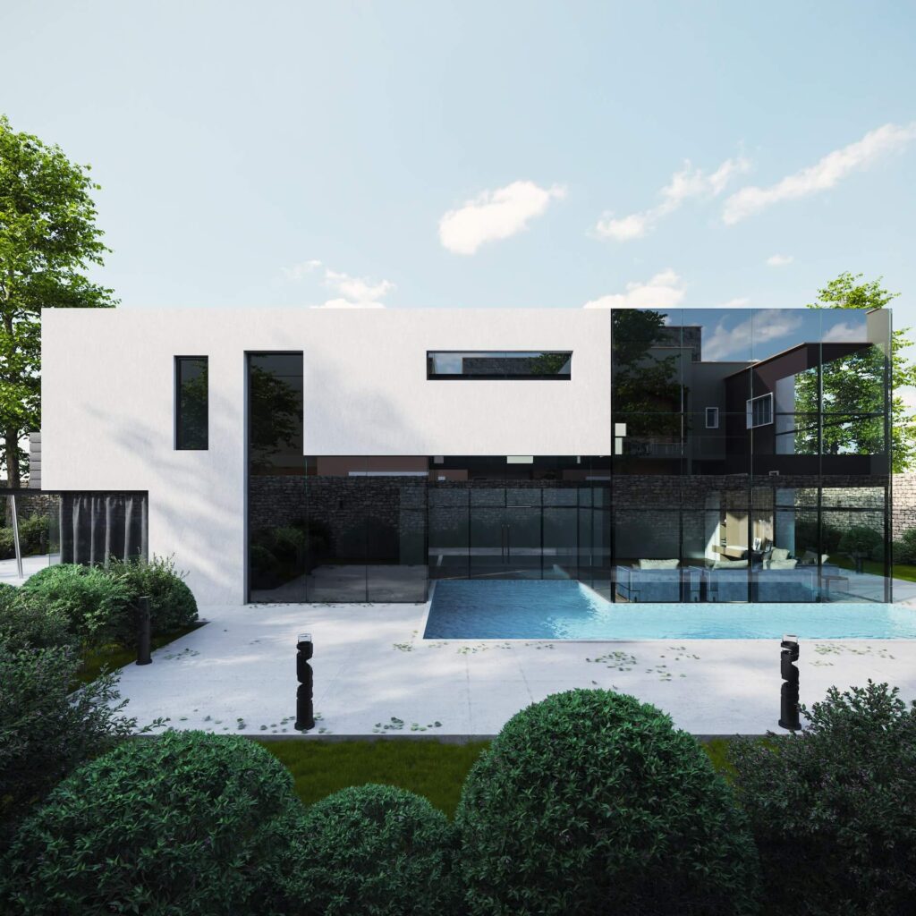 3d architectural drawing of a London house