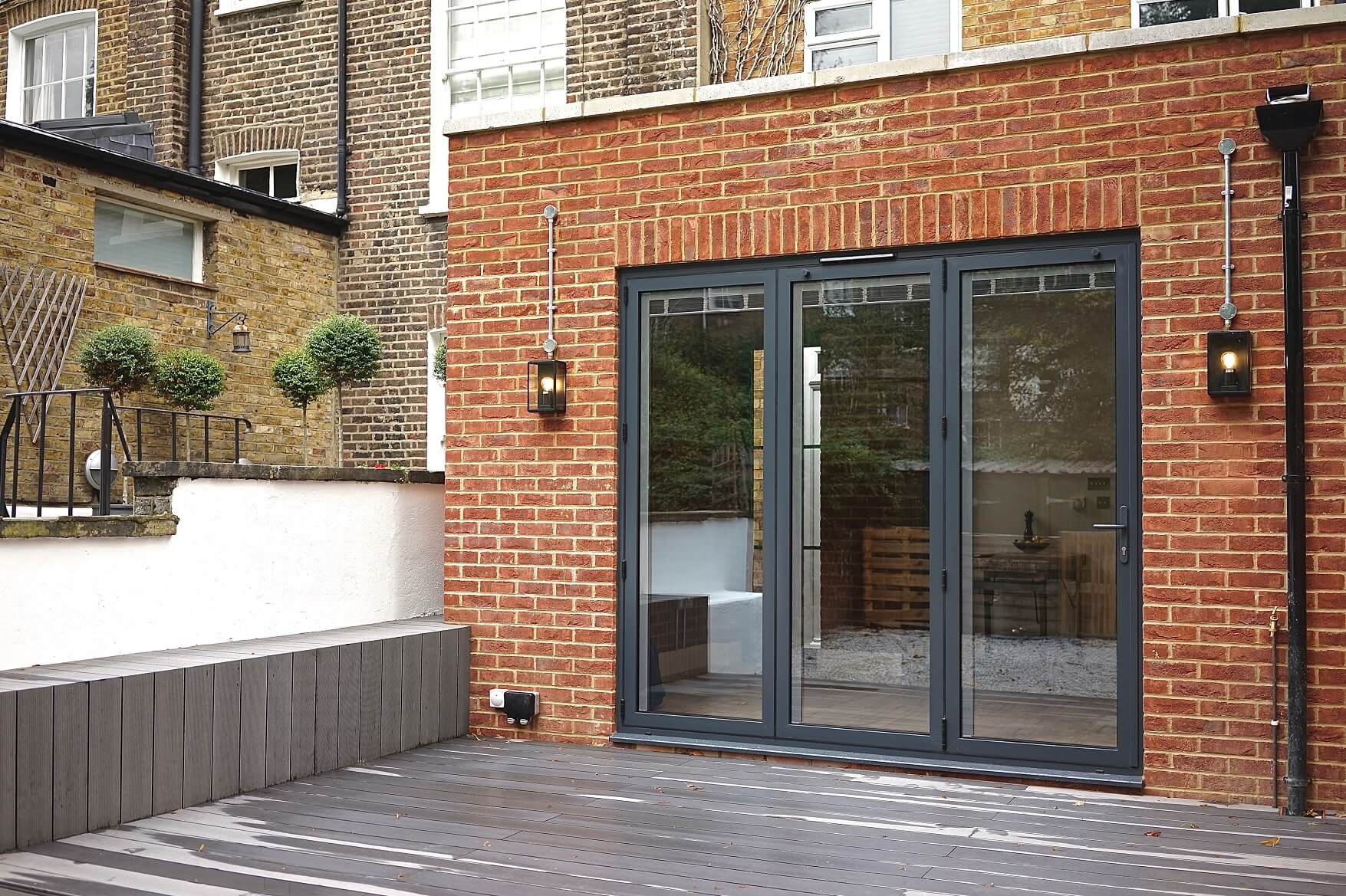 Bespoke extension with glass bi fold doors